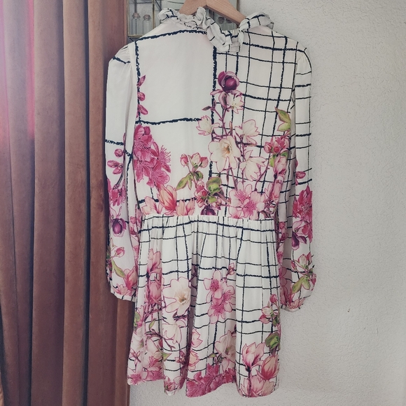 Rococo Sand 100% Silk Embroidered Floral Mini Dress - Picture 8 of 9